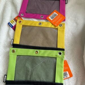Colorful Binder Pouches - Pink, Yellow, Green